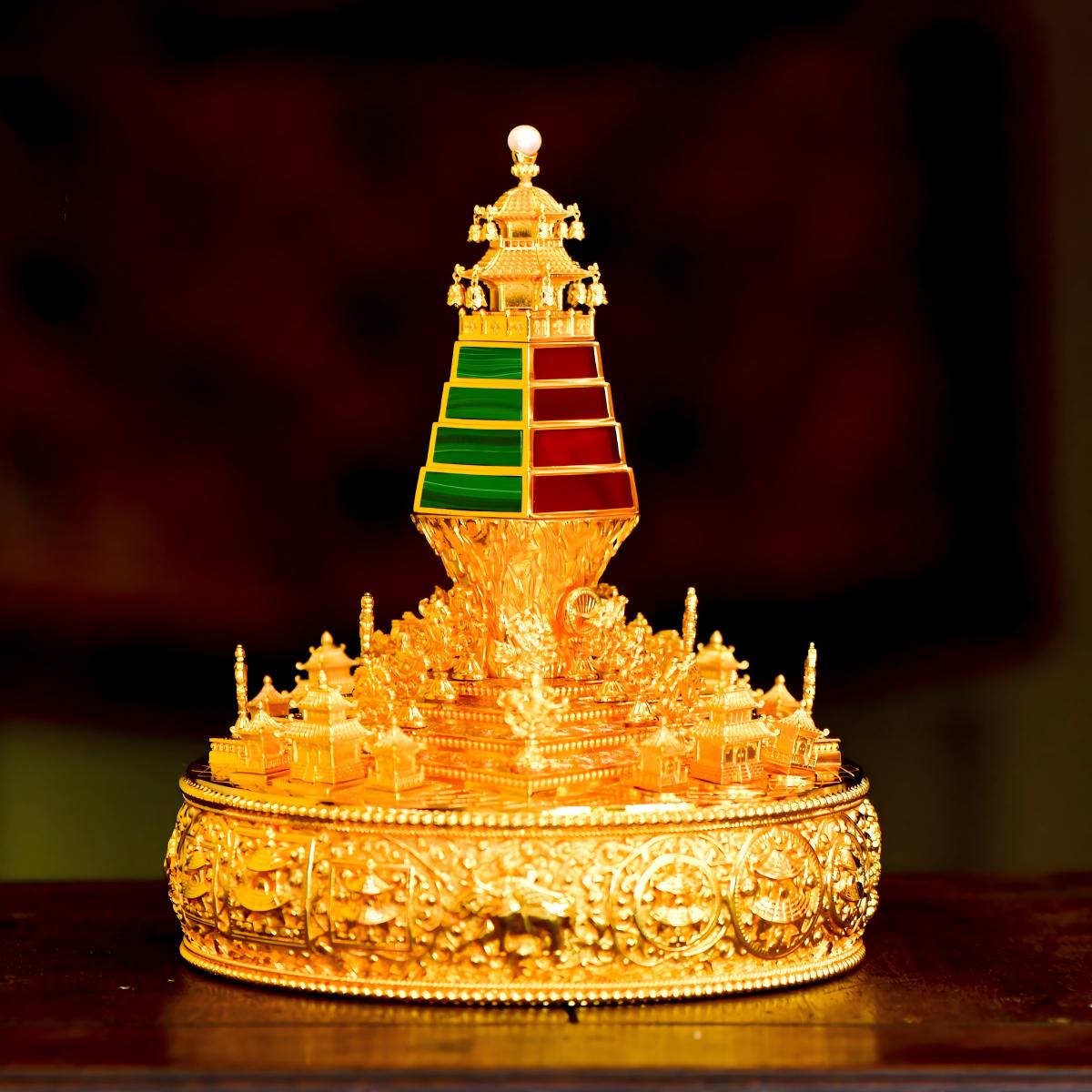 Tibetan Buddhist Jewelry Culture: Sacred 37-heap ritual mandala, a unique fusion of jewelry art and Buddhist sacrificial items art.
