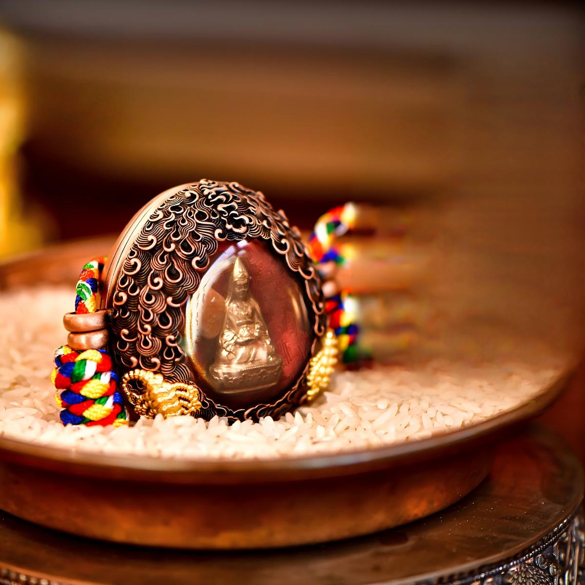 Tibetan Buddhist Jewelry Culture: Traditional iron scorpion gau box reflecting ancient Tibetan Buddhist culture and spiritual protection.