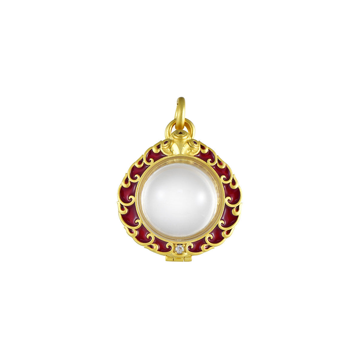Tibetan Buddhist Jewelry Culture: Sacred brass accessory featuring the wish-fulfilling jewel, a unique fusion of protective amulet and Buddhist art.