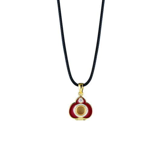 Tibetan Buddhist Jewelry Culture: Sacred silver protection Gau box featuring the Bodhicitta symbol, a unique fusion of protective amulet and Buddhist art.
