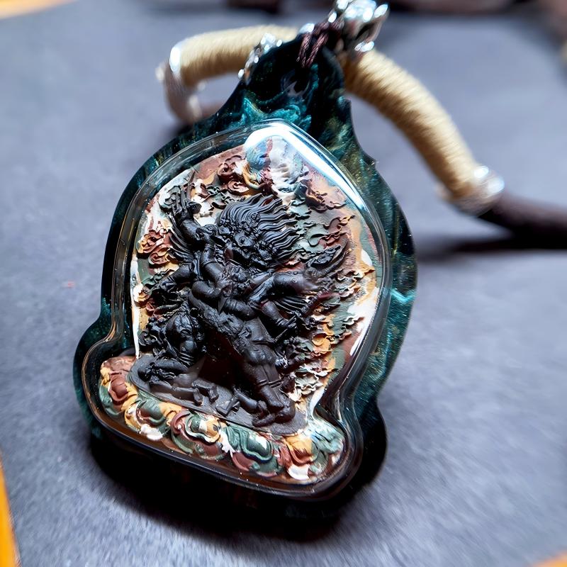 Vajra Phurba protection Gawu pendant, hand crafted Tibetan Buddhist Jewelry Culture Jewelry art, sacred amulet necklace for inner strength and blessing