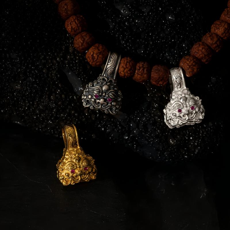 Bespoke silver sacred beast counters for malas, a masterpiece of spiritual utility and Tibetan-Buddhist Jewelry Culture