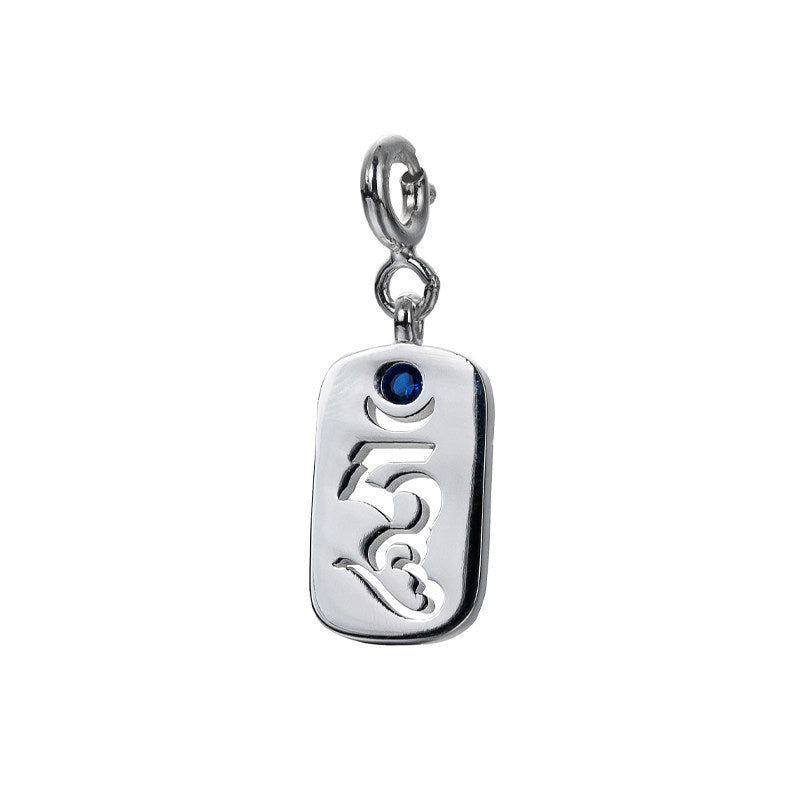Traditional Om Ah Hum silver gold-plated necklace, handmade for premium spiritual Jewelry art and protection.
