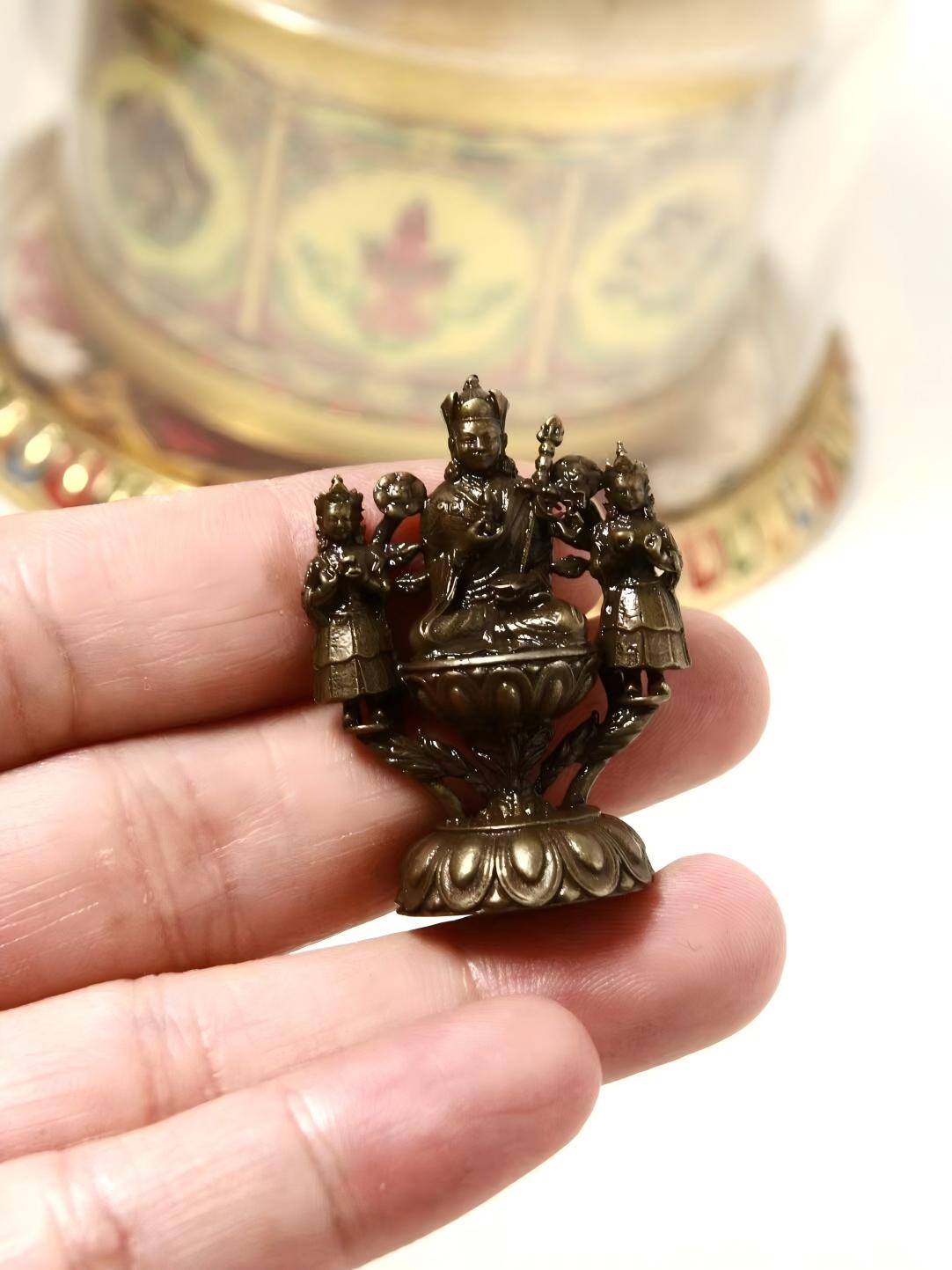 Six-Armed Mahakala and Lotus Master deity statue, handcrafted with intricate details, embodying the power of protection and spiritual transformation in Tibetan Buddhism.