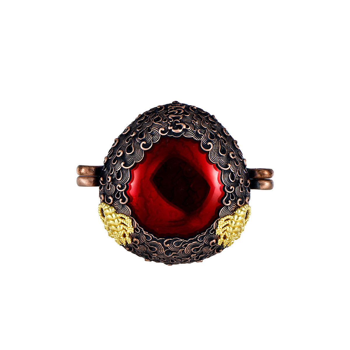 Tibetan Buddhist Jewelry Culture: Sacred scorpion gau box featuring wrathful symbolism, a unique fusion of protective amulet and Buddhist art.