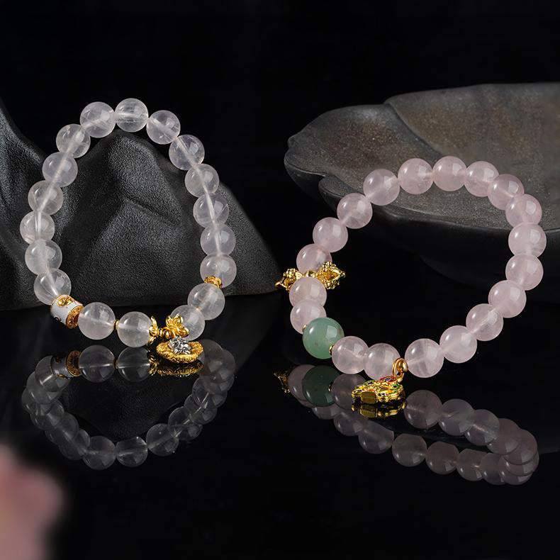Rose Quartz love mala for heart healing, featuring authentic Tibetan Buddhist jewelry art and meditation practice