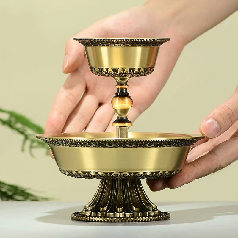 Buddhist sacrificial items art: A sacred protector deity copper vessel used in Vajrayana practice for invoking divine protection and spiritual clarity.
