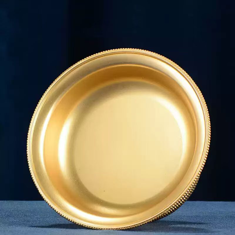 Buddhist sacrificial items art: Handmade Nepal gilded bronze protector deity cup with a high-stemmed design, perfect for professional altar practice.