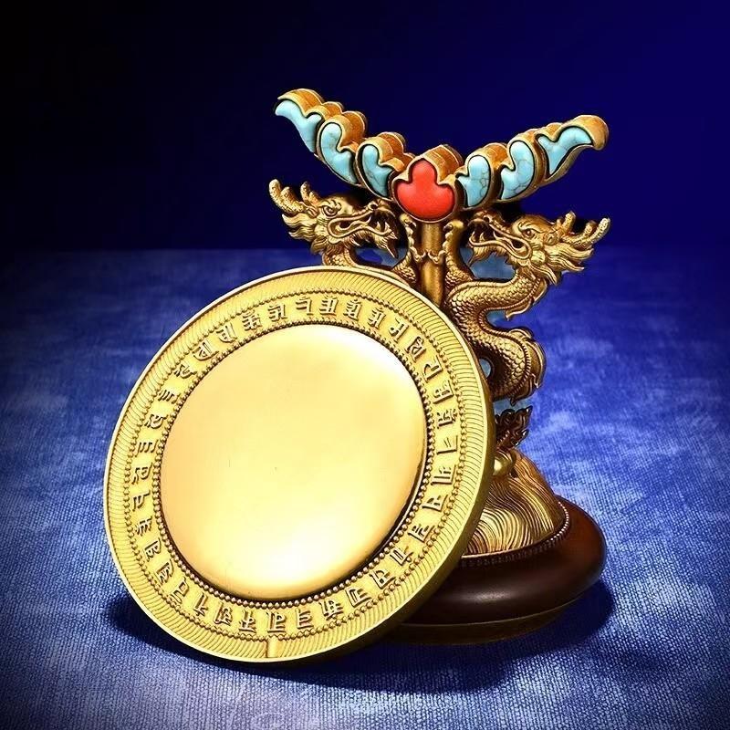 Traditional ritual Cundi mirror from the Tibetan Buddhist sacrificial implements culture, designed as a premium Buddhist sacrificial items art for merit and wisdom accumulation.
