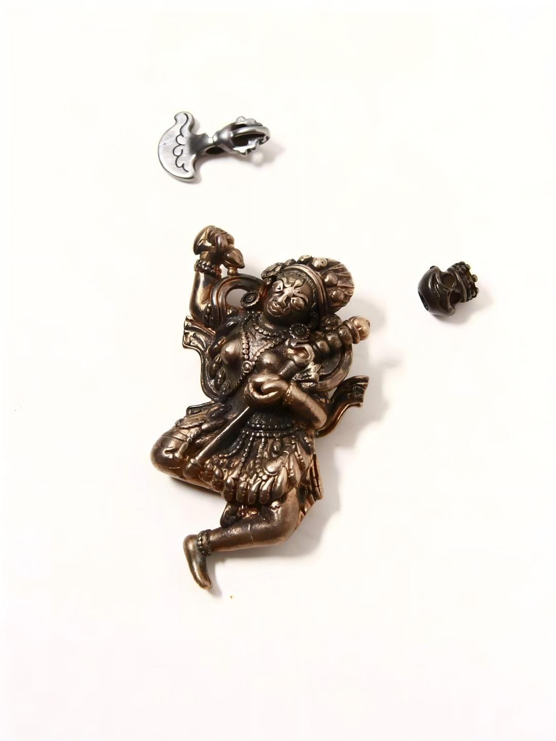 Handcrafted Kongxingmu Tian Tie iron figure, symbolizing spiritual guidance and protection, made using traditional Tibetan Buddhist sacrificial implements culture.