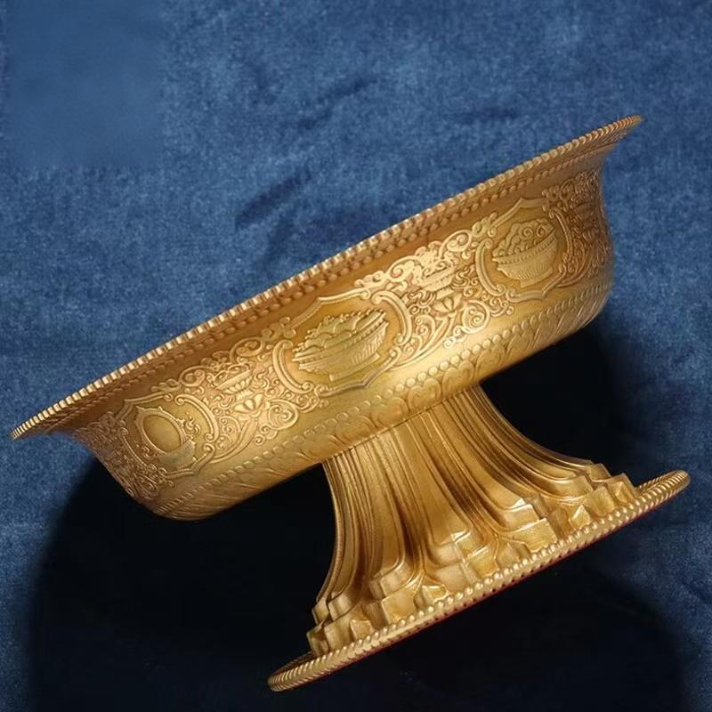 Handcrafted Hui-Bao ritual cup from the Tibetan Buddhist sacrificial implements culture, designed as a high-quality Buddhist sacrificial items art for dedicated practitioners.