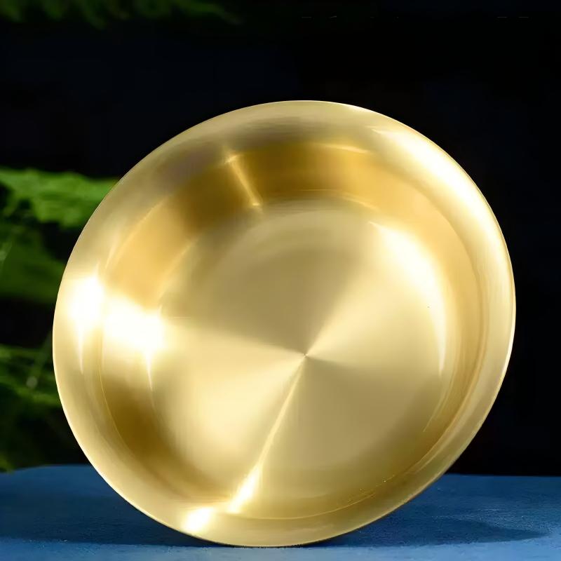 Buddhist sacrificial items art: An exquisite Nepal artisan copper offering bowl, designed to bring sacred energy and merit to meditation spaces.
