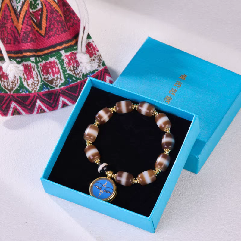 Purely handmade natural Medicine Buddha Dzi beads. A high-value wearable artifact of Tibetan Buddhist sacrificial implements culture.