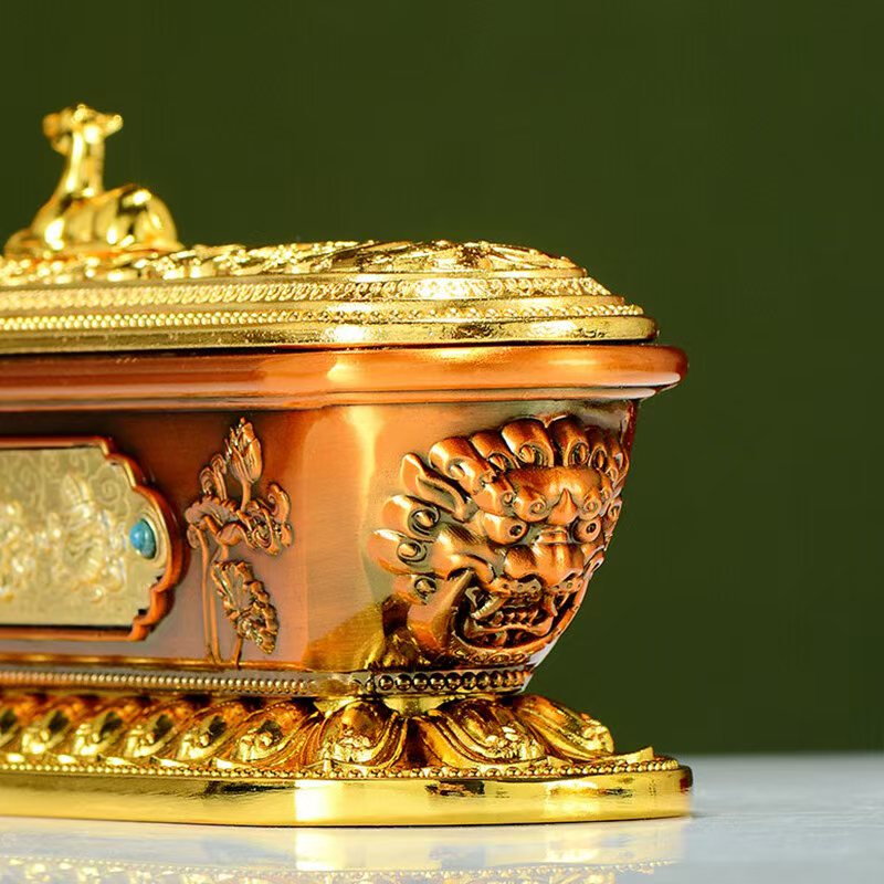 Tibetan Buddhist sacrificial implements culture: Traditional Tibetan incense holder for premium sandalwood and agarwood, blending spiritual symbolism with elegant bronze craftsmanship. 