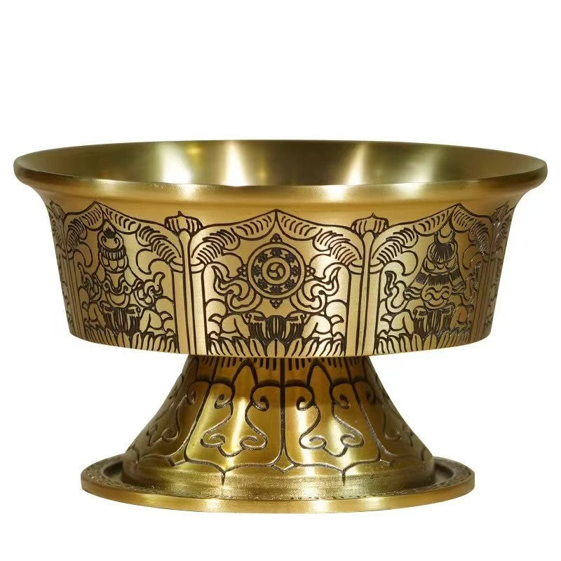 Buddhist sacrificial items art: An exquisite Nepal artisan water offering set, perfect for creating a serene and auspicious atmosphere on home altars.

