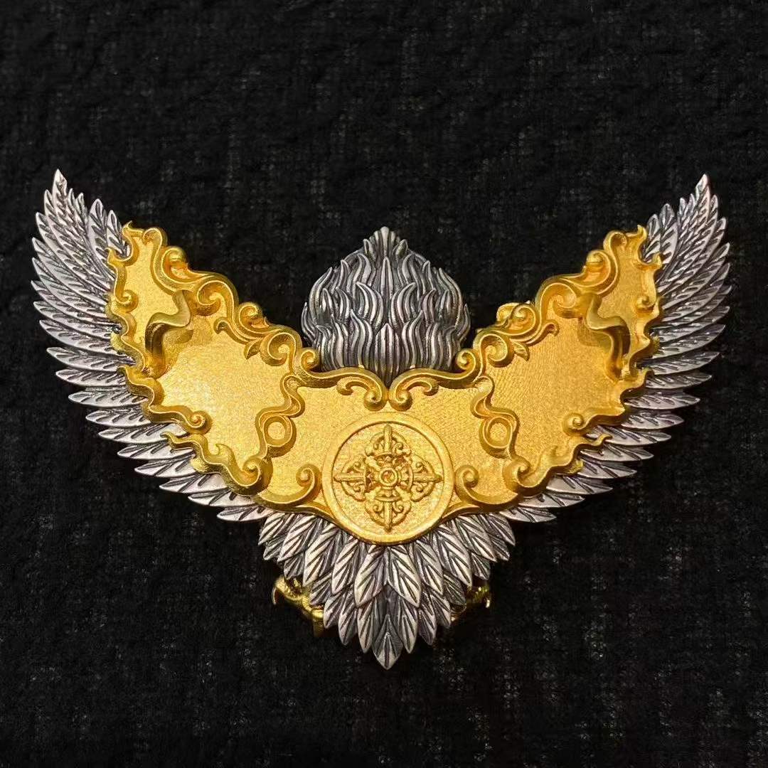 925 Silver Garuda Pendant · Handcrafted with Inlaid Detail