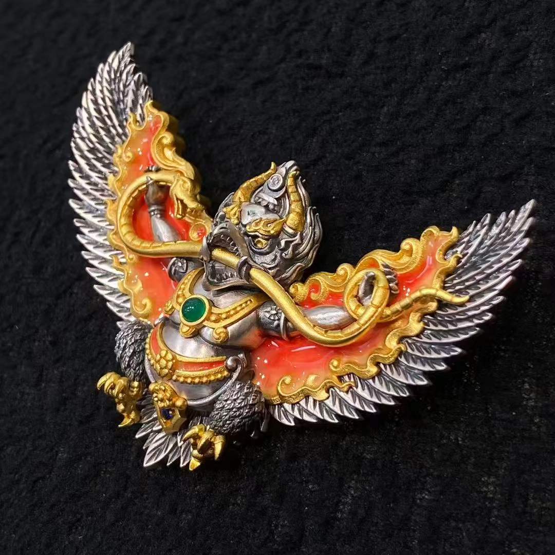 Sacred Tibetan Garuda Pendant · 925 Silver Artisan Design