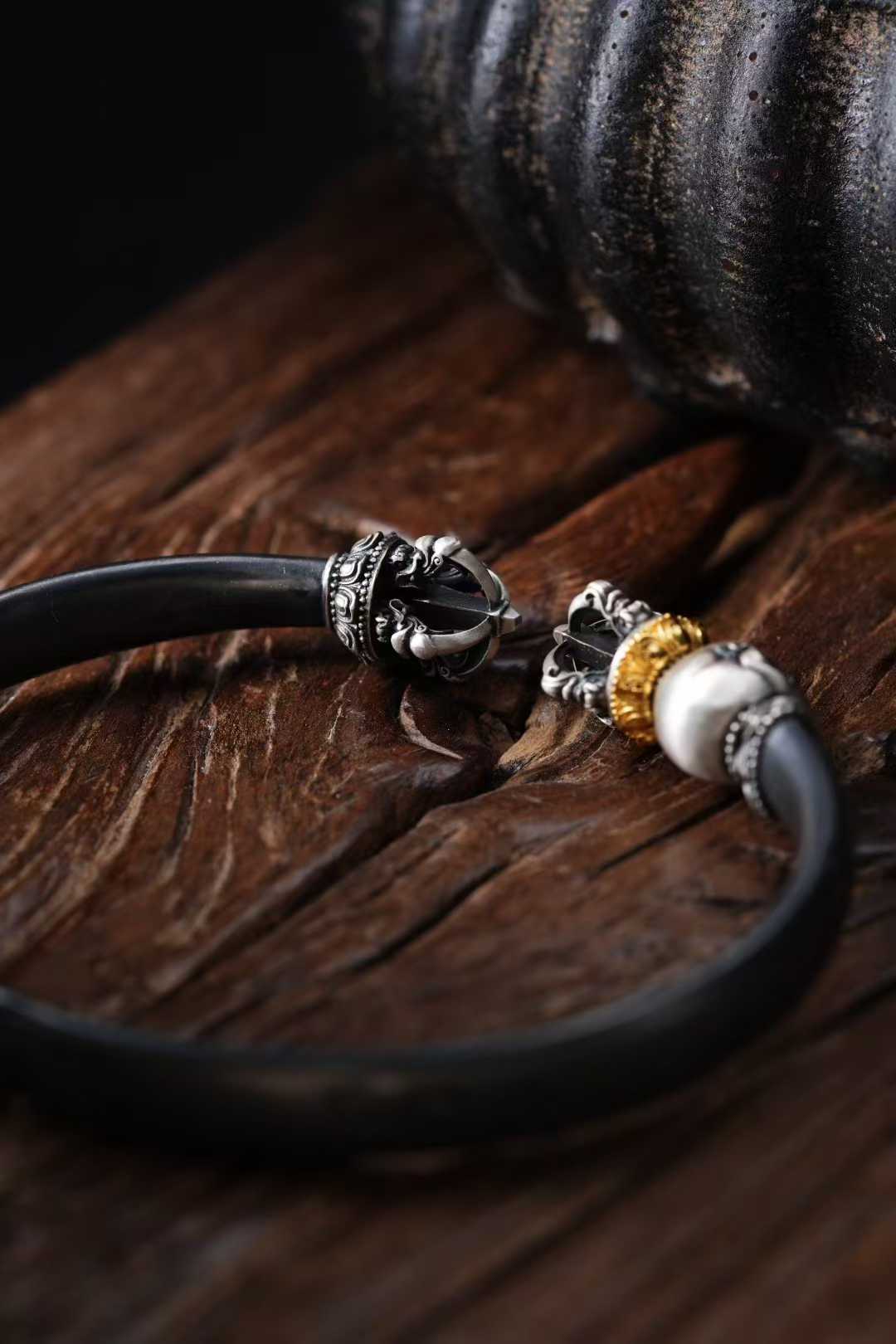 Sacred Tibetan Skull Scepter Bracelet · Handcrafted Spiritual Jewelry