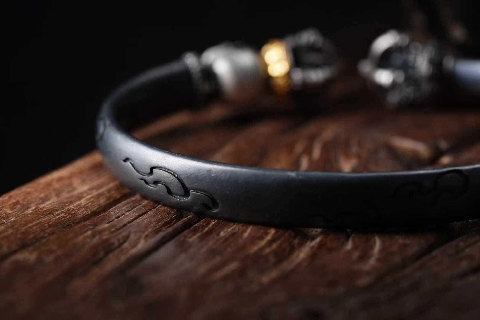 925 Silver Skull Scepter Bracelet · Symbol of Transformation