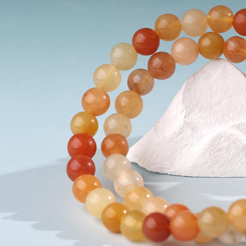 Authentic Tibetan Buddhist bracelet made from golden silk jade and sandalwood. A symbol of wisdom and inner peace, handcrafted to perfection for daily use.