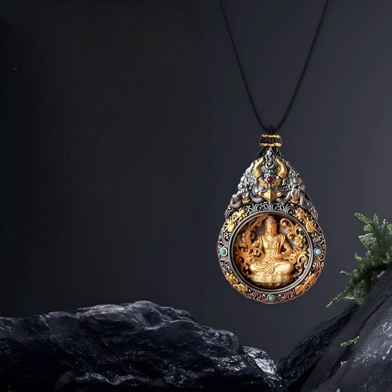 2025 Tibetan zodiac guardian deity pendant handcrafted in copper, Tibetan Buddhist Jewelry Culture protection amulet necklace, Jewelry art for luck and safety
