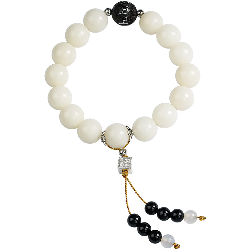 Pure Bodhi Meditation jewelry with 15 traditional wood beads. This Tibetan Buddhist jewelry art enhances meditation through sacred carving techniques.