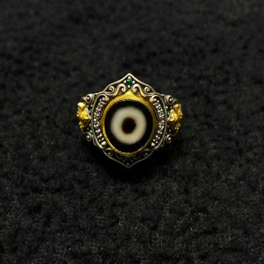 Sacred Green Tara protection ring in S925 silver represents Tibetan Buddhist jewelry art, offering spiritual safeguarding through intricate metalwork.