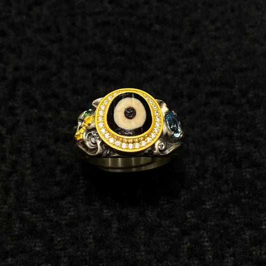 Sacred vajra dorje multi-bead ring in S925 silver represents Tibetan Buddhist jewelry art, combining ritual symbolism with spiritual jewelry craftsmanship.