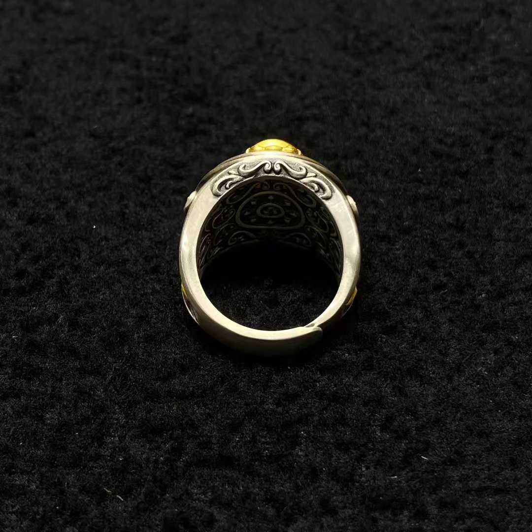  Sacred dorje protection ring in sterling silver represents Tibetan Buddhist jewelry culture, offering spiritual safeguarding through symbolic jewelry art.