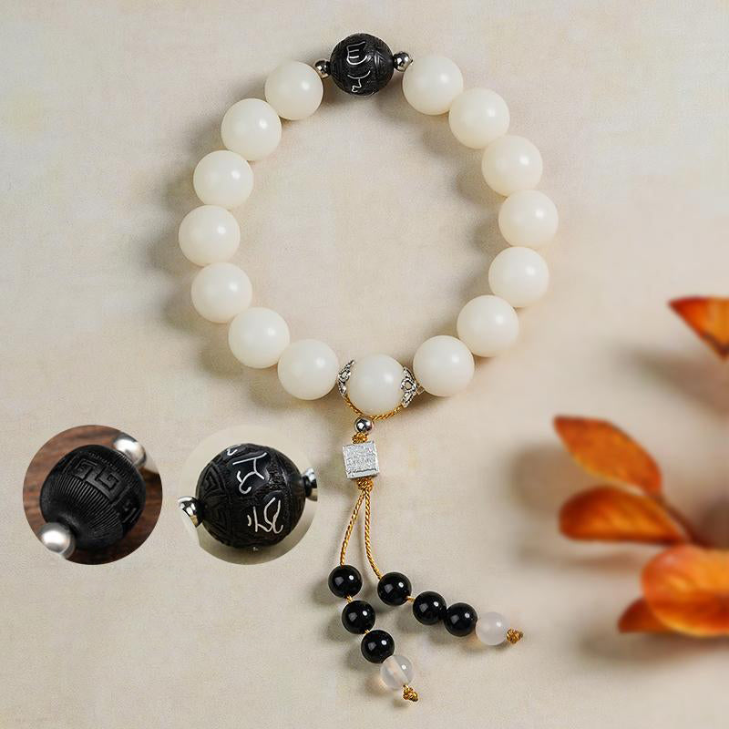 Sacred Bodhi Root Mala featuring traditional wood carving techniques. This jewelry culture piece embodies spiritual heritage in each of its 15 beads.