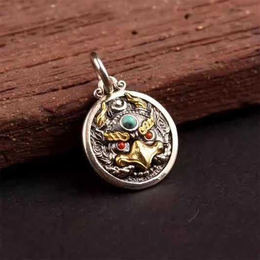 Handcrafted Tibetan Buddhist silver Garuda side charm, Jewelry art accessory for DIY Vajra and Xingyue prayer beads bracelets