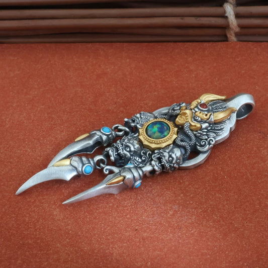 Rotating Golden Winged Garuda necklace pendant symbolizing protection and spiritual power