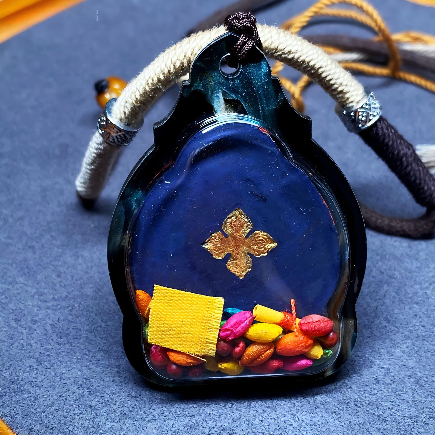 Tibetan Buddhist Jewelry Culture Fudo Myoo Thangka Gawu pendant, handpainted with mineral pigments, Tibetan Buddhist jewelry art necklace for spiritual protection