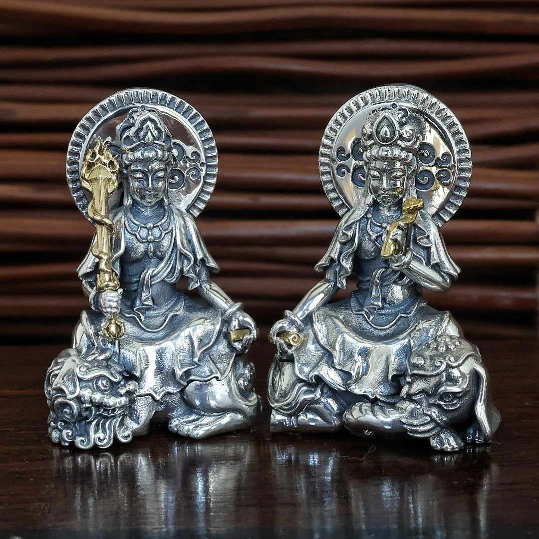 Hand-painted Zaki Lhamo thangka pendant inspired by Tibetan Buddhist jewelry culture, symbolizing protection and fortune.