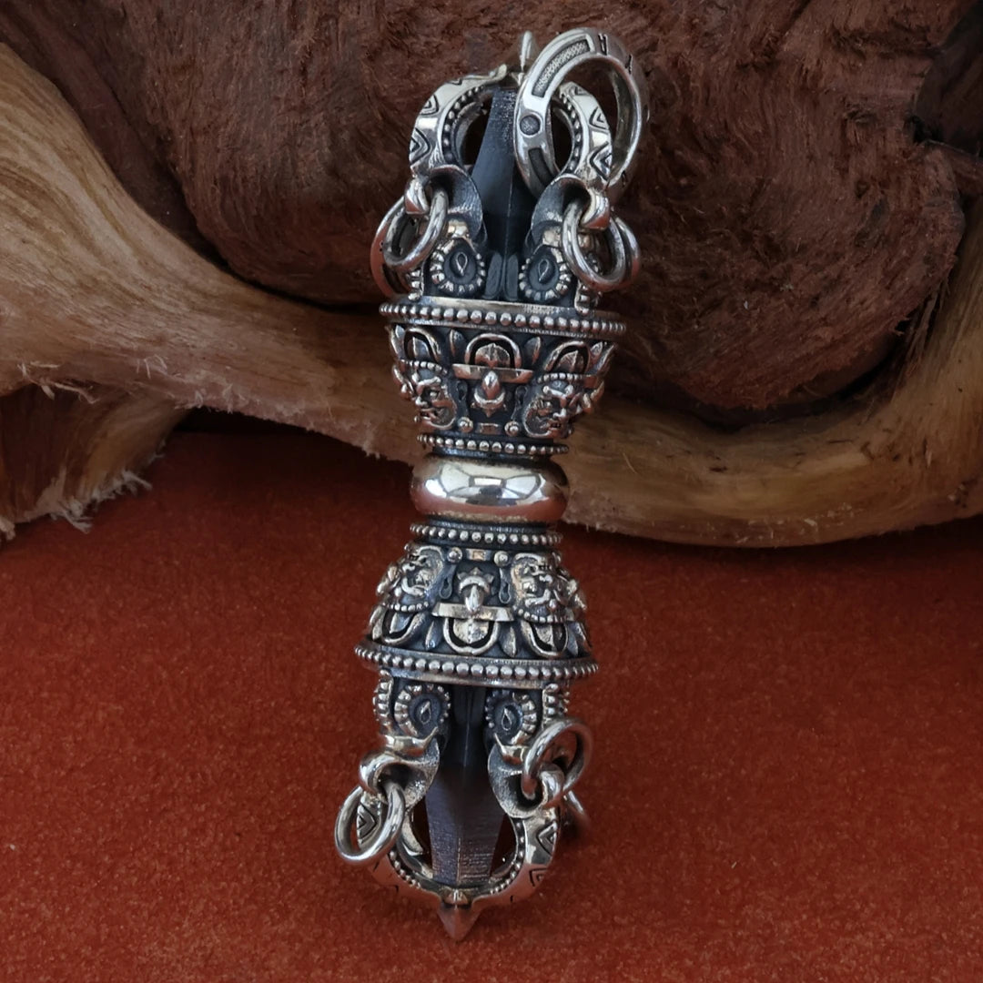 Tibetan Buddhist Five-Pronged Vajra pendant for protection, power, and spiritual awakening