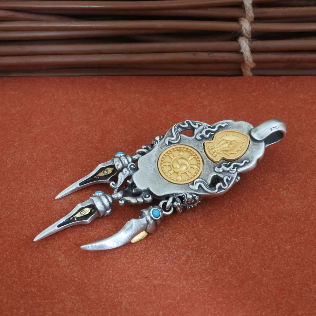 Sacred rotating Garuda pendant necklace for meditation and daily spiritual protection