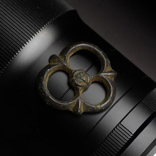 Sacred Tibetan Buddhist meteoritic iron pendant, handcrafted jewelry art representing wisdom, impermanence, and inner strength.