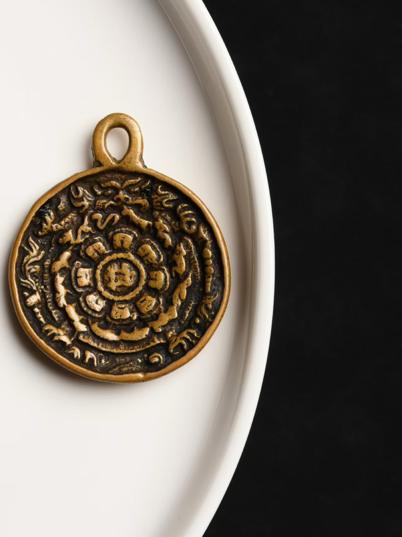 Sacred Armored Bear Nine Palace amulet rooted in Tibetan Buddhist jewelry culture, ideal for spiritual protection.