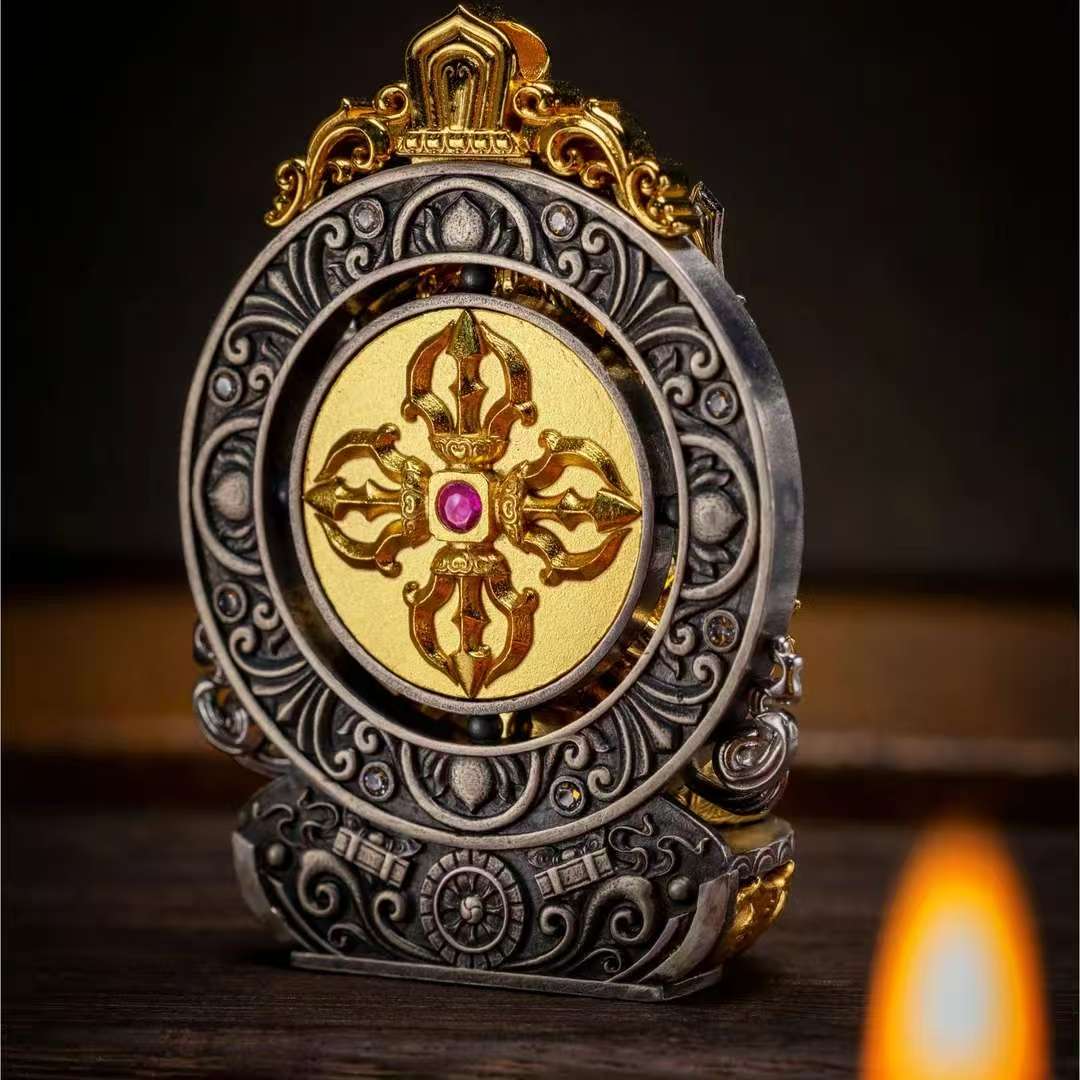 Sacred Twelve-Armed Manjushri Buddhist pendant crafted in Tibetan Buddhist jewelry culture, meaningful jewelry art for meditation and wisdom.