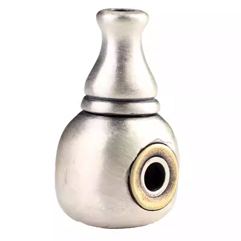 Traditional Tibetan Buddhist handmade sterling silver Buddha head connector with copper inlay, jewelry art DIY fitting for prayer bead and bracelet accessories