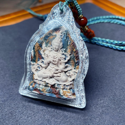 Tibetan Buddhist Jewelry Culture Zangshuo Vajrasattva Gawu box Thangka pendant, handmade Tibetan Buddhist jewelry art necklace for spiritual blessing