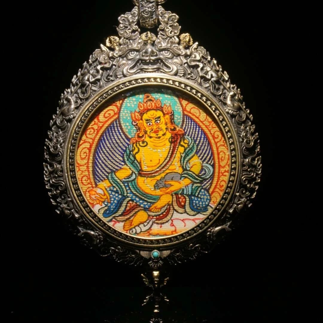 Tibetan Buddhist Jewelry Culture Regong Thangka guardian necklace handcrafted