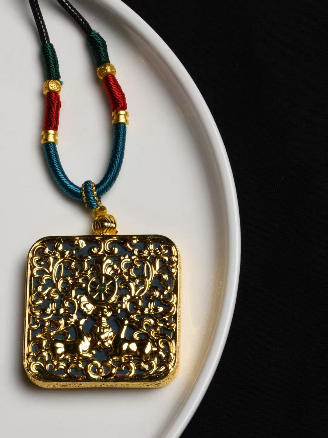 Tibetan Mandala Thangka pendant for meditation and protection