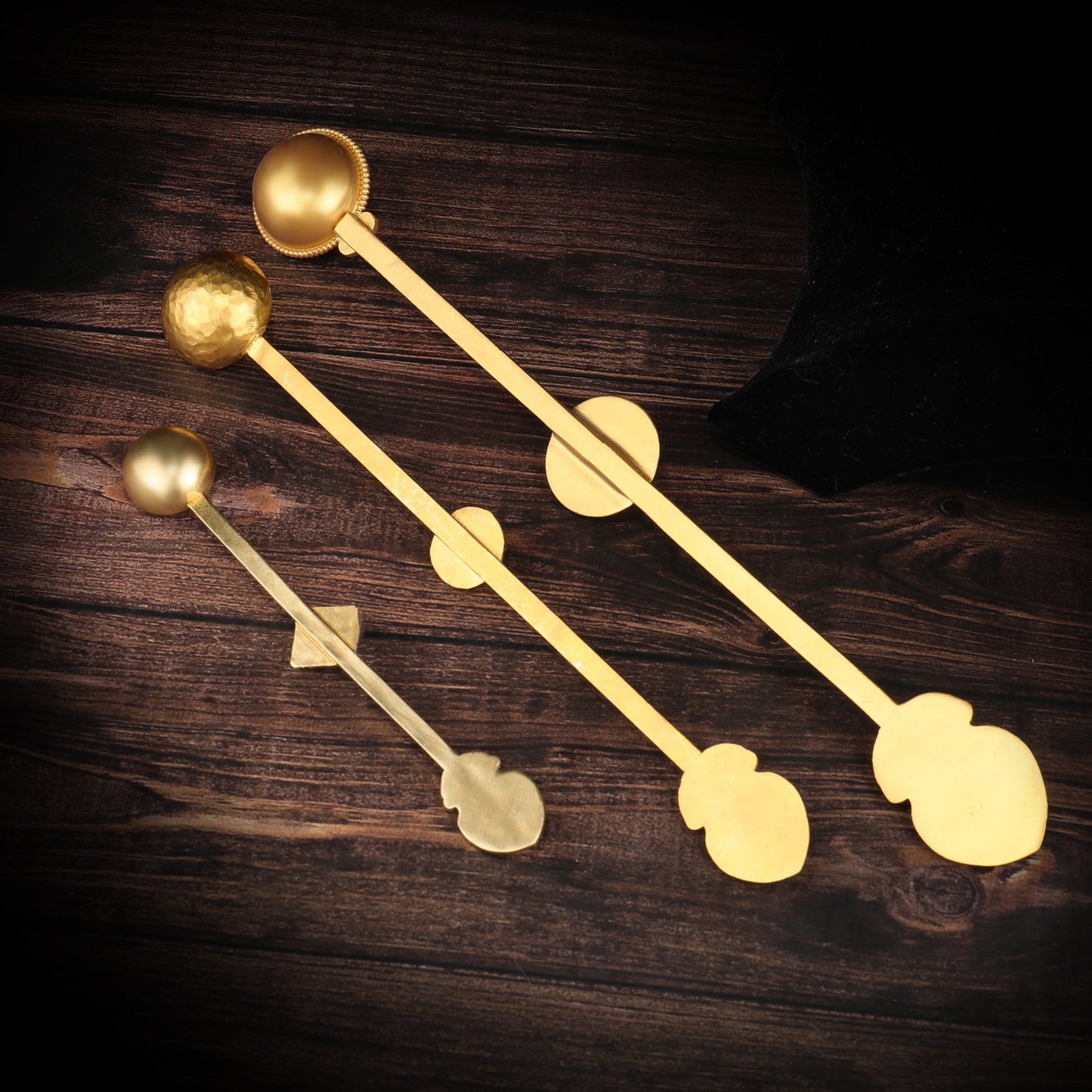 Pure handcrafted brass homa offering spoon for fire rituals, rooted in Tibetan Buddhist ritual implements culture and Buddhist ritual implements art