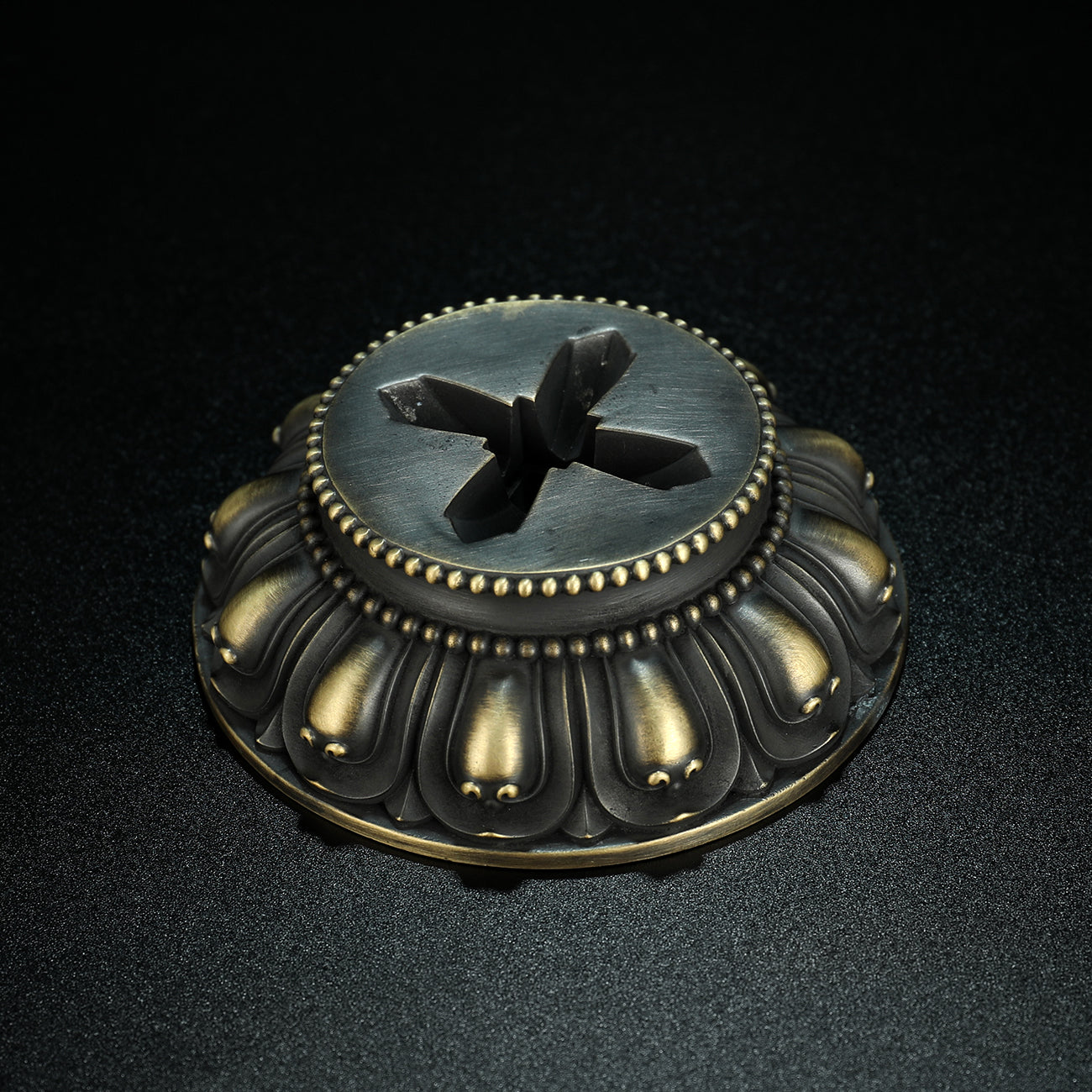 Tibetan Buddhist ritual implements culture 20cm Vajra Five-Prong Brass White Copper Handcrafted Art
