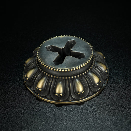 Tibetan Buddhist ritual implements culture 20cm Vajra Five-Prong Brass White Copper Handcrafted Art
