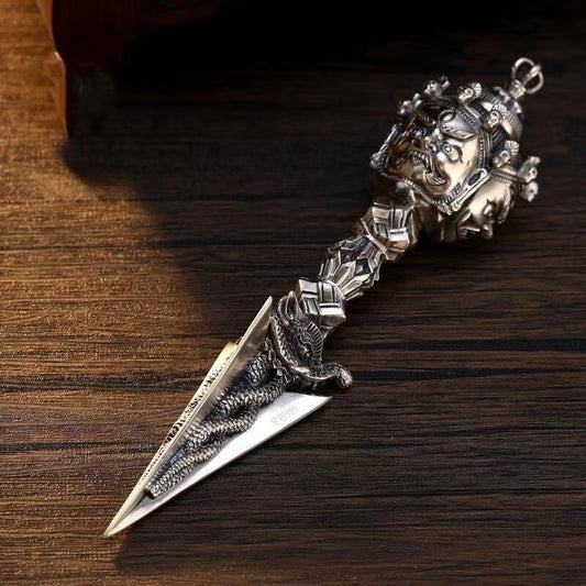 tibetan-buddhist Brass Four-Faced Phurba | Ritual Implements Art