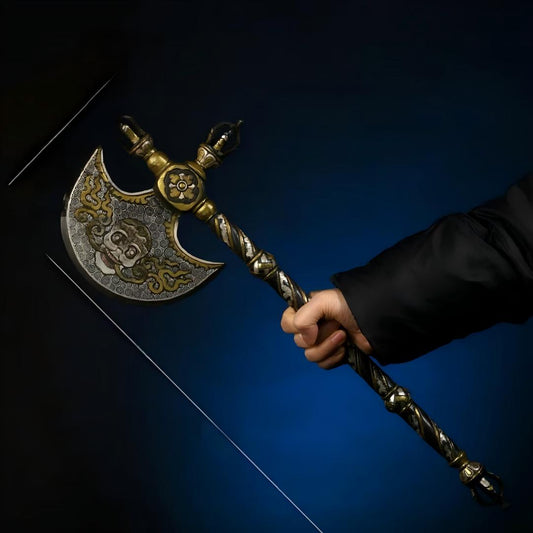 Brass Iron Scissors & Silver Magic Axe Pendant, meticulously handcrafted. A powerful symbol of protection, spiritual strength, and the power to ward off negative energies. Perfect for personal rituals and meditation.