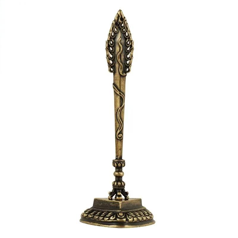 Handcrafted brass Manjushri wisdom sword, a powerful symbol of wisdom and enlightenment. Perfect for spiritual practices, Tibetan Buddhist rituals, and home decor. A unique addition to your collection.