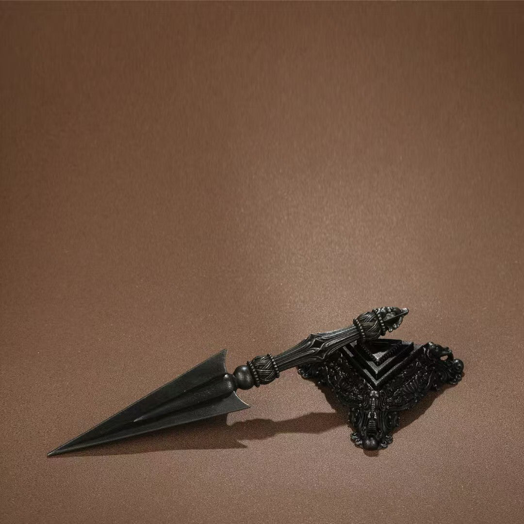 Pure Brass Phurba Vajra with Base, a Sacred Tibetan Buddhist Ritual Tool – Handcrafted with the highest quality brass, this unique piece is designed to bring spiritual harmony and strength. Ideal for Tibetan Buddhist altars, it represents wisdom, protection, and inner peace.